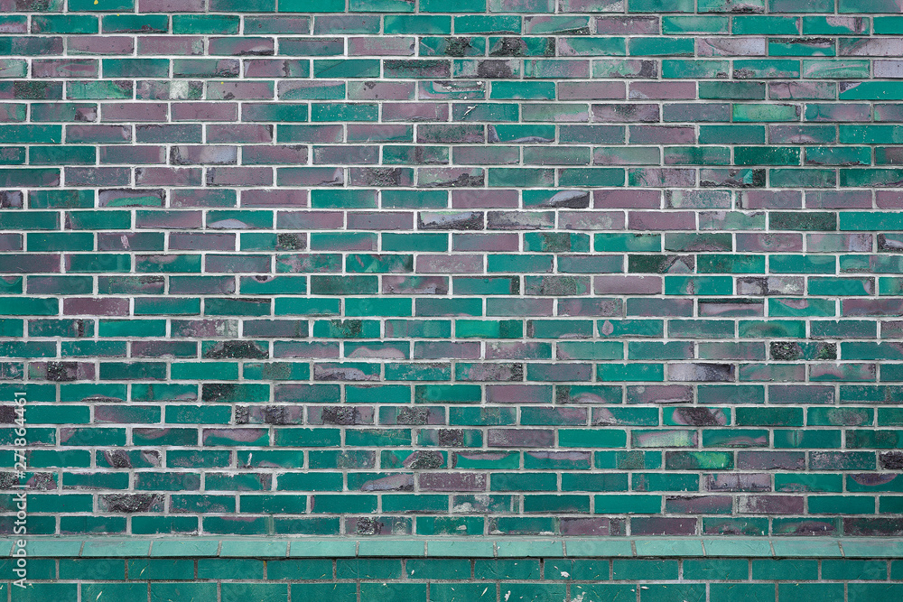 Old Green And Violet Texture Of A Brick Wall. Surface Of The Old Green ...
