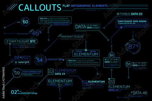 Callouts Flat Infographic Elements Collection