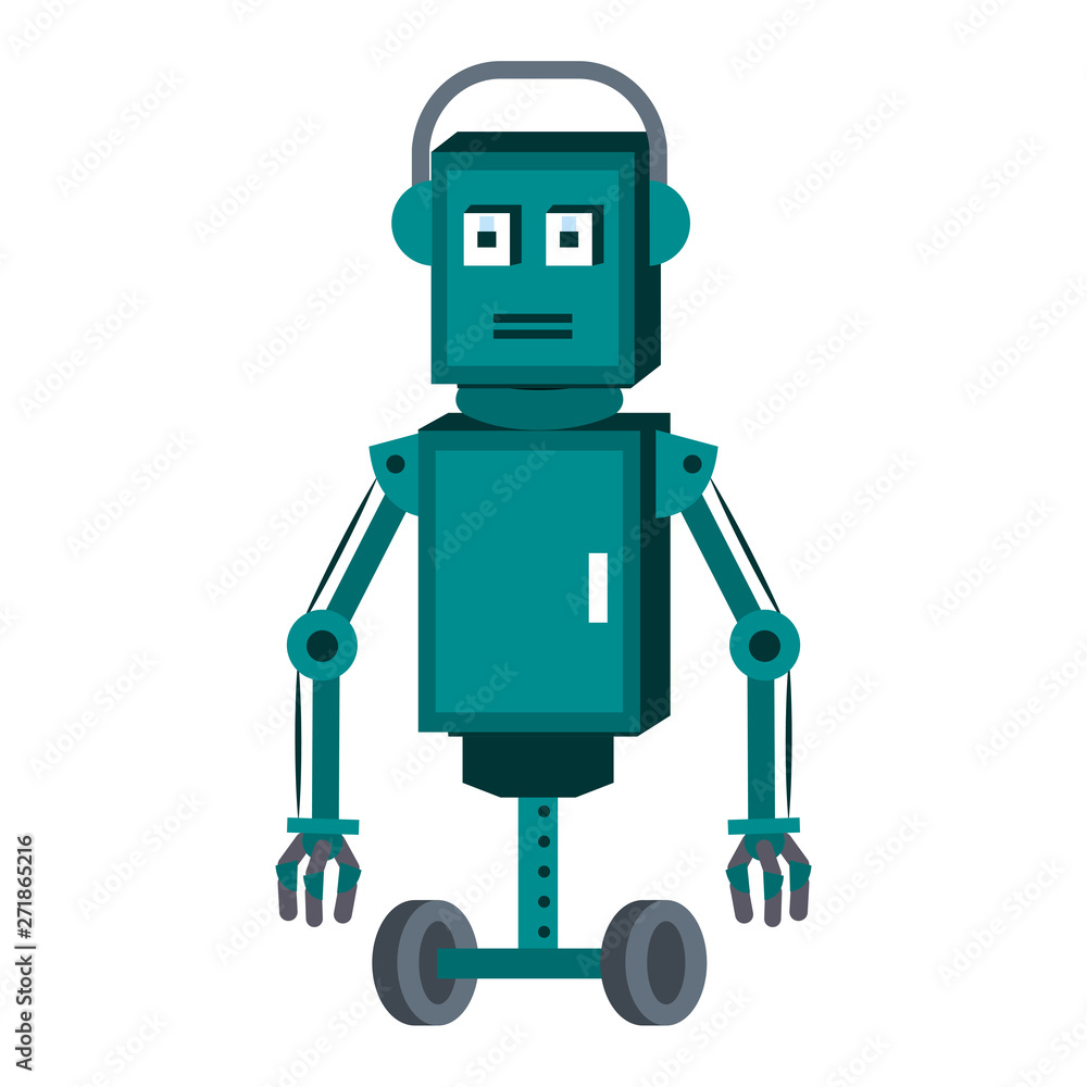 Robot funny character cartoon isolated Robot funny character cartoon isolated