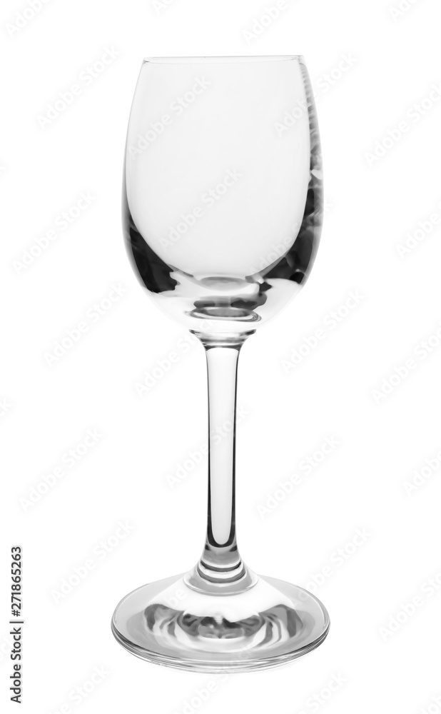 Clean empty wine glass isolated on white Clean empty wine glass isolated on white