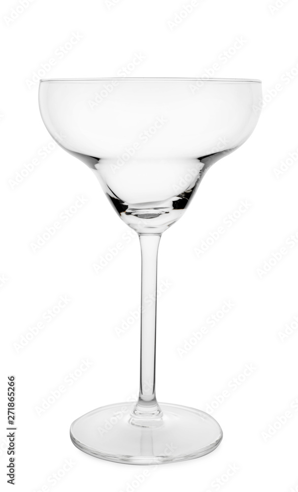 Clean empty margarita glass isolated on white Clean empty margarita glass isolated on white