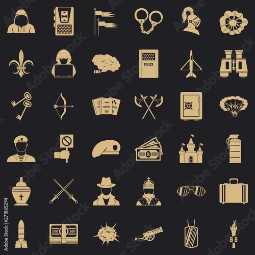 Act of war icons set. Simple set of 36 act of war vector icons for web for any design