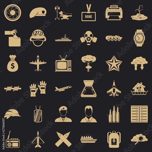 Brigade icons set. Simple set of 36 brigade vector icons for web for any design