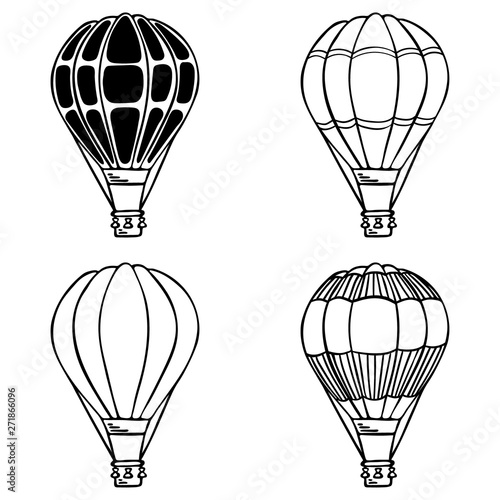 vector set of hot air balloons