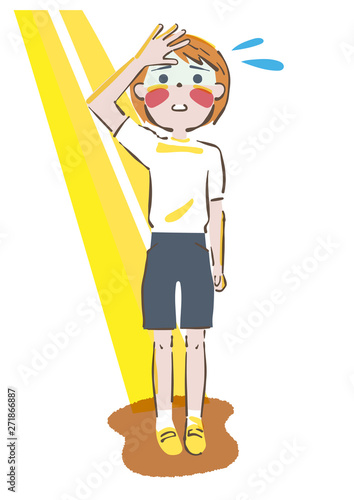 熱中症 太陽の日差しを遮る少女 イラスト Stock 写真 Adobe Stock 熱中症 太陽の日差しを遮る少女 イラスト Stock 写真 Adobe Stock