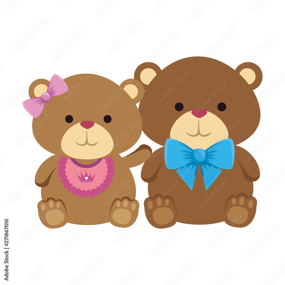 Obraz premium cutte little bears teddies couple