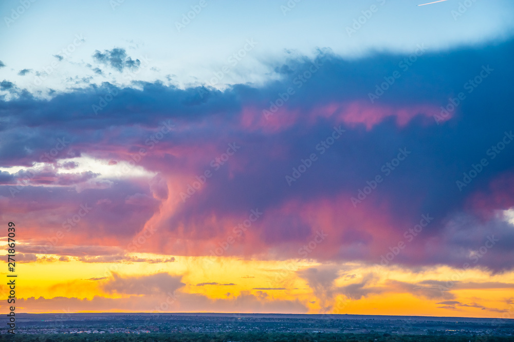 Colorful Sunset Over Albuquerque New Mexico