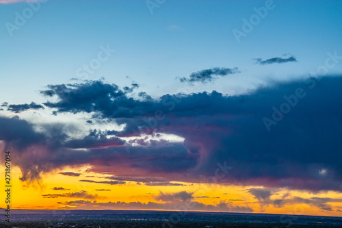 Colorful Sunset Over Albuquerque New Mexico