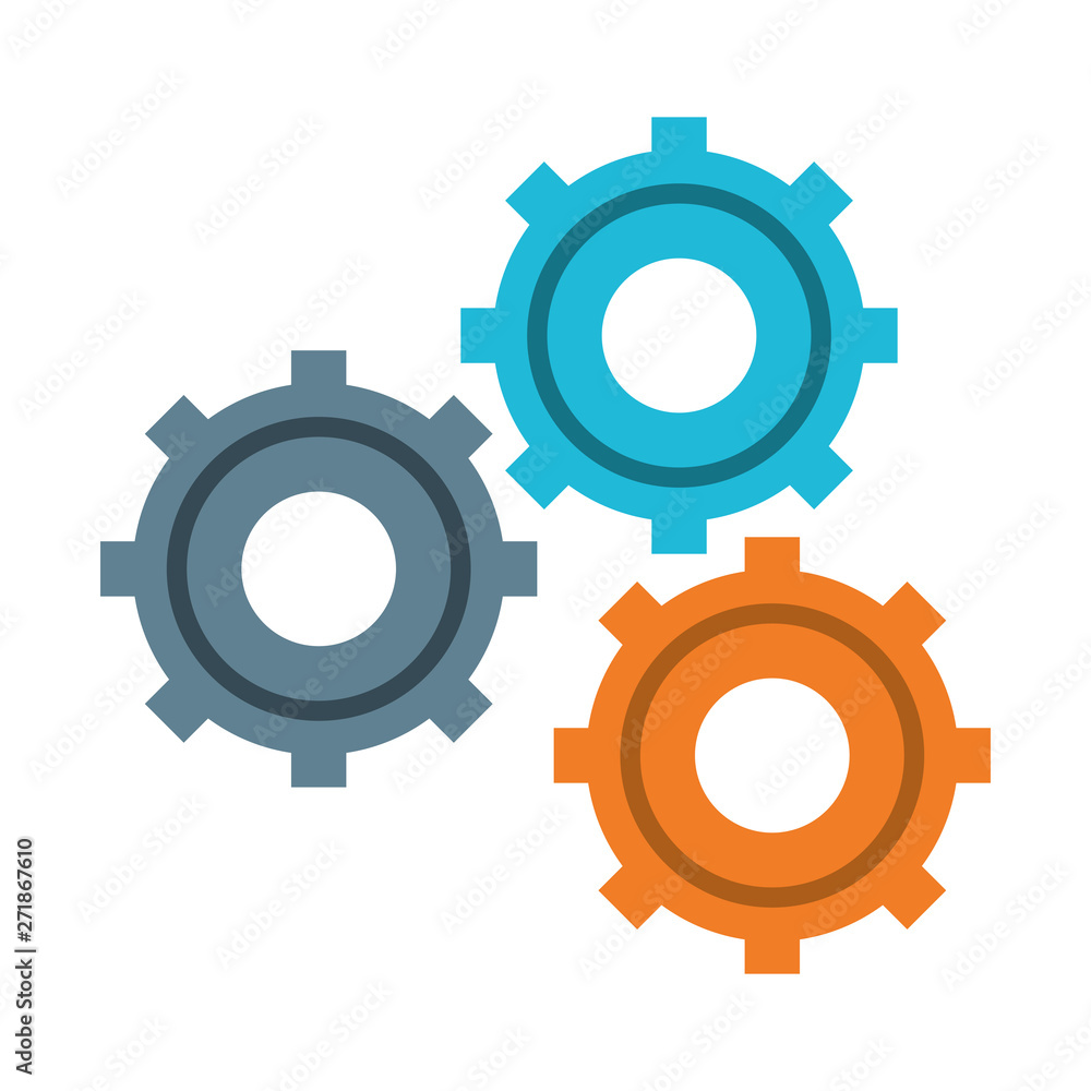 Gears machinery pieces working symbol
