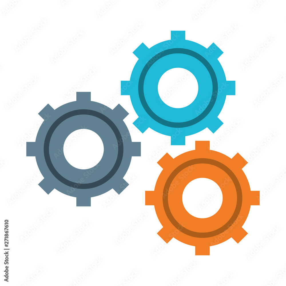 Gears machinery pieces working symbol Gears machinery pieces working symbol