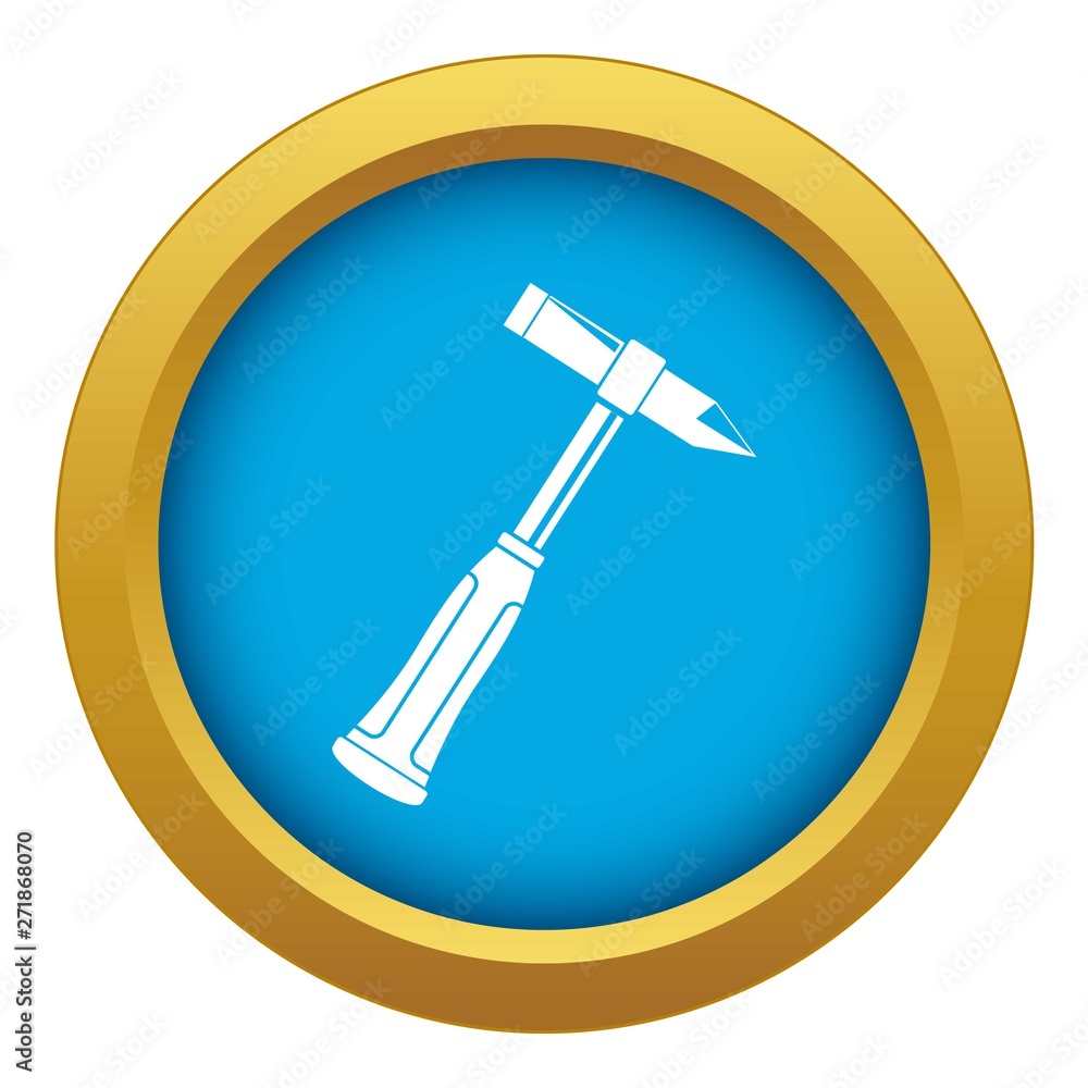 Hammer slag of welder icon blue vector isolated on white background for any design Hammer slag of welder icon blue vector isolated on white background for any design