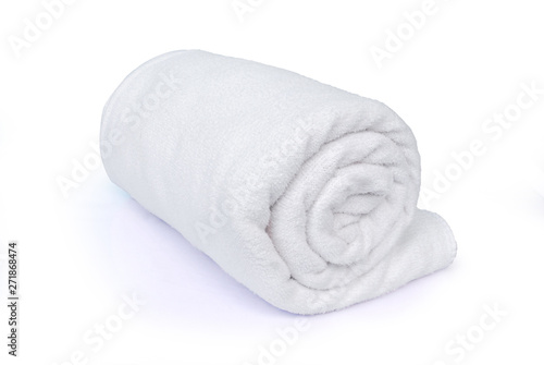 White towel on white background.(with Clipping Path).