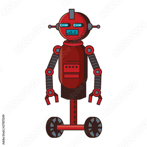 Robot funny character cartoon isolated