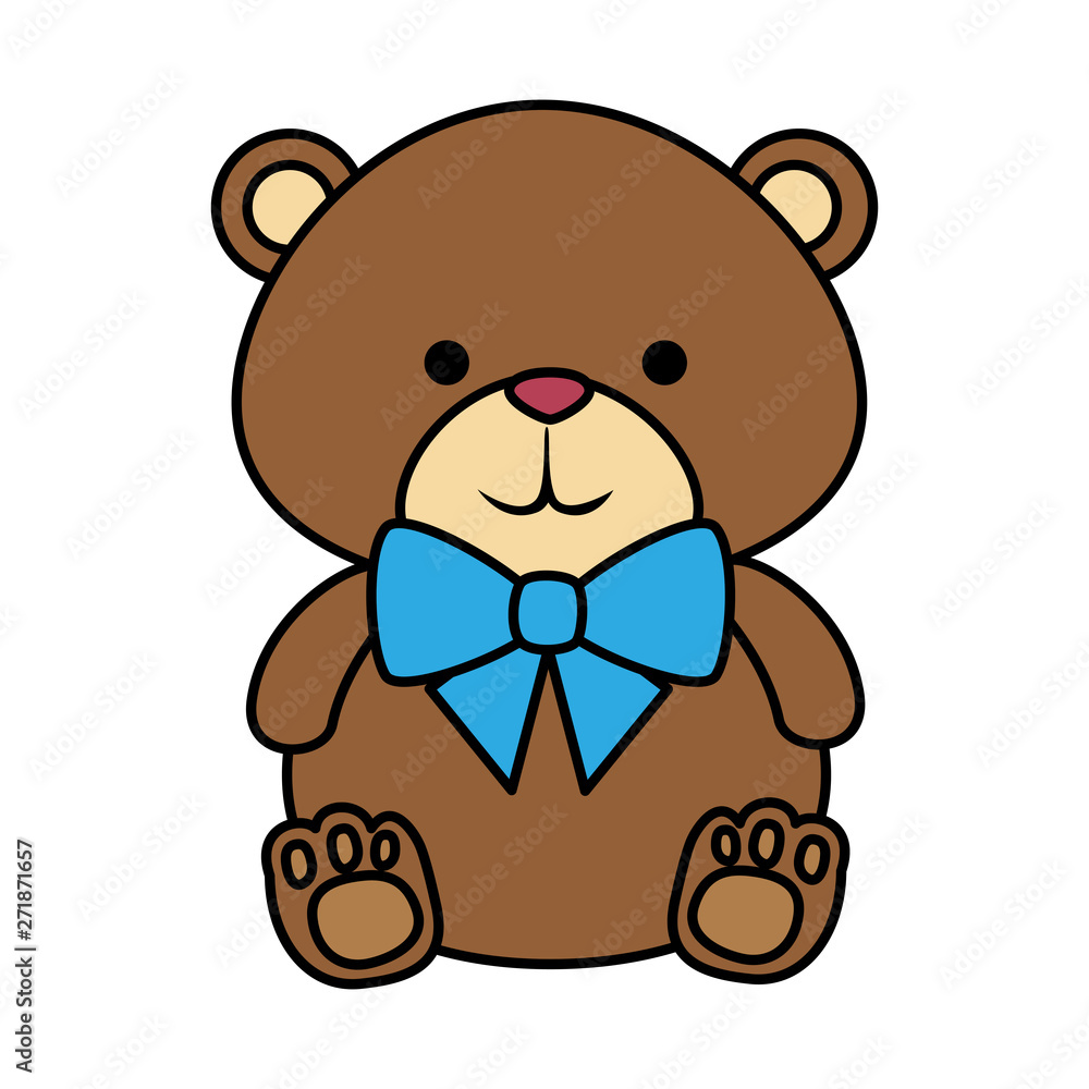 Obraz premium cutte little bear teddy with bowtie