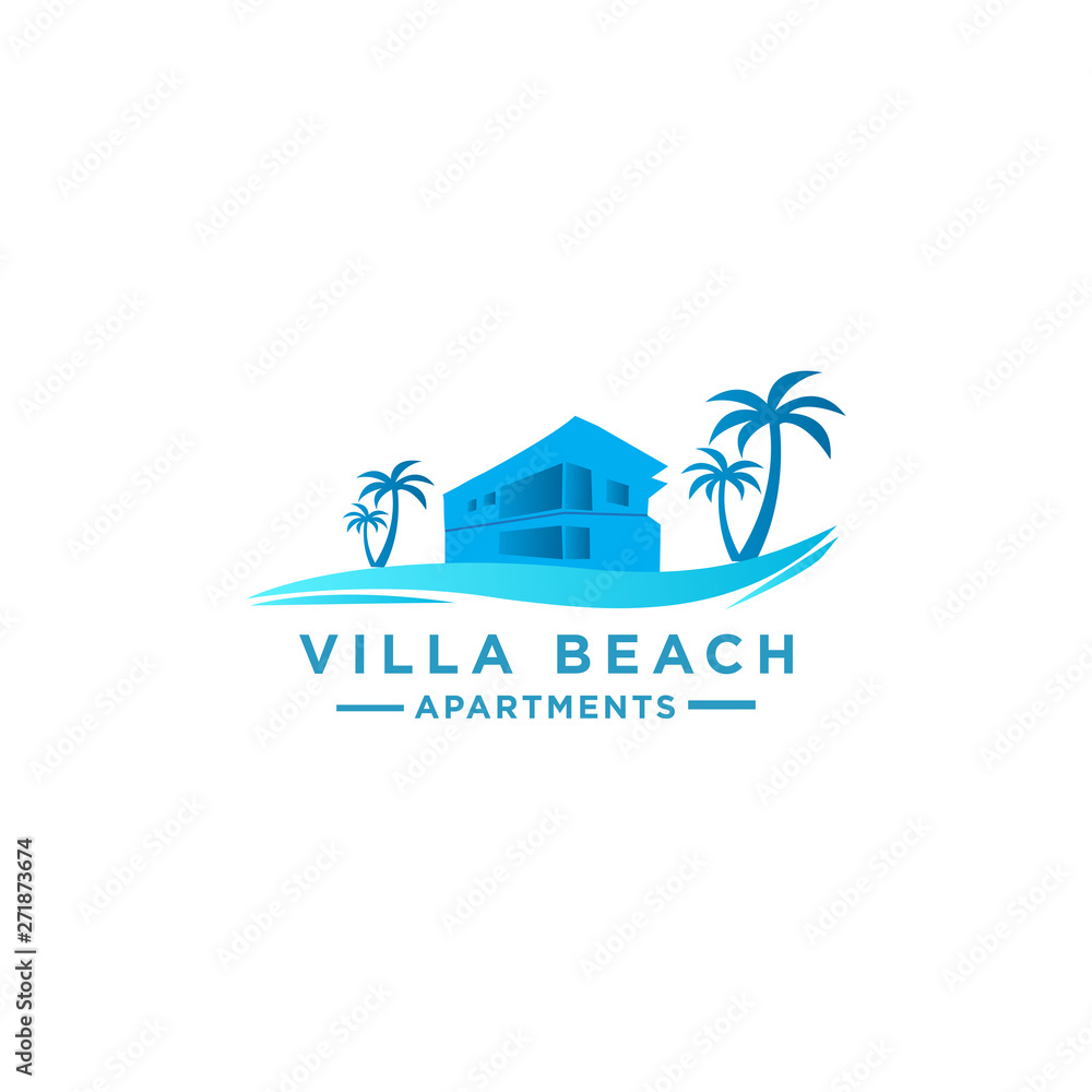 Fototapeta premium VILLA BEACH LOGO DESIGN VECTOR