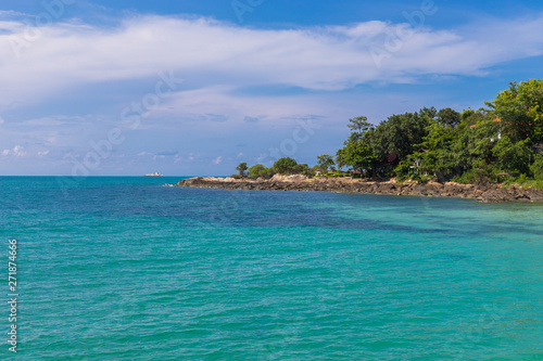 Summer background with beautiful landscape view from samet island in Thailand.