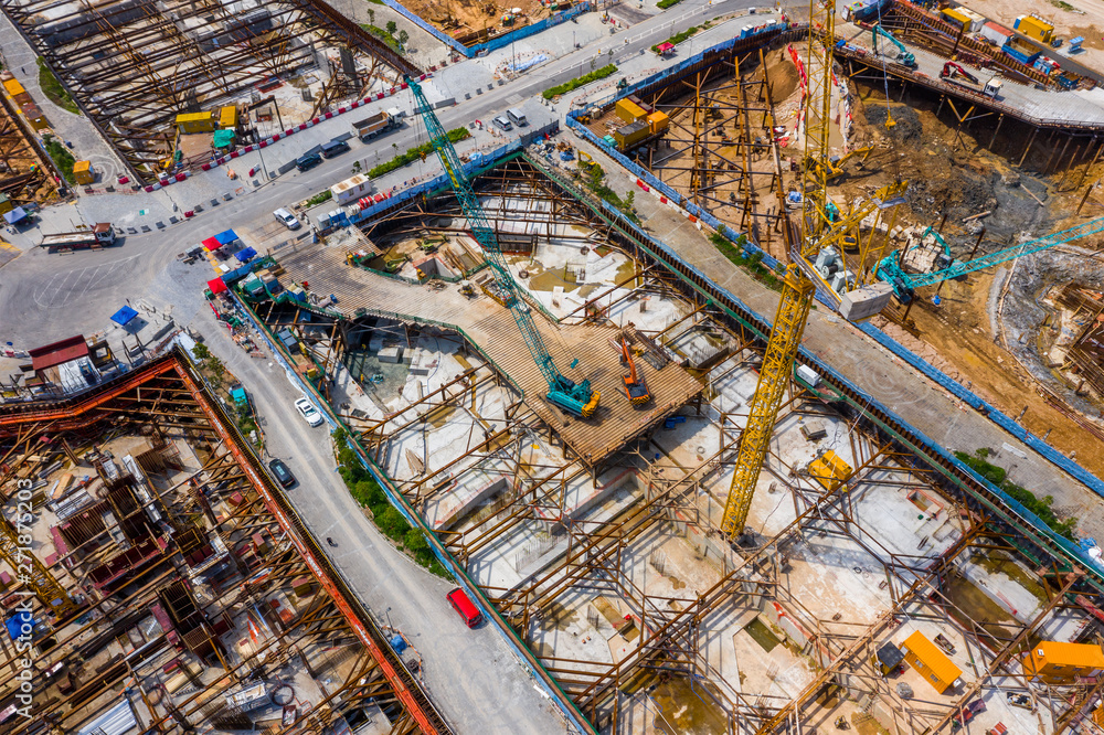 Top view of Hong Kong construction site