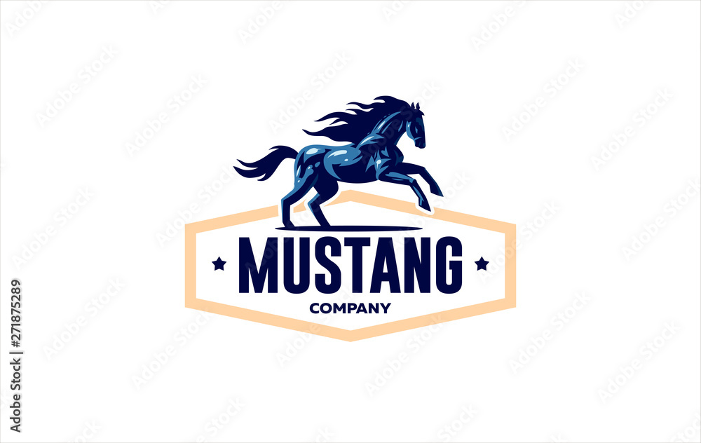 Horse image in classic minimal style. 