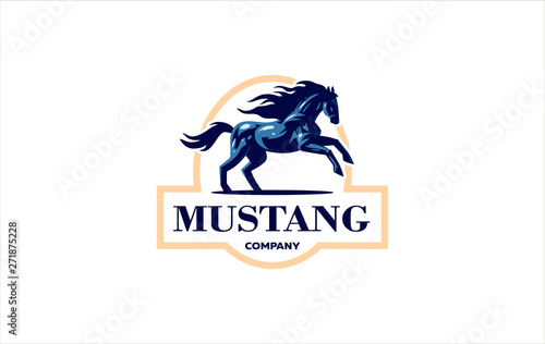Horse image in classic minimal style. 