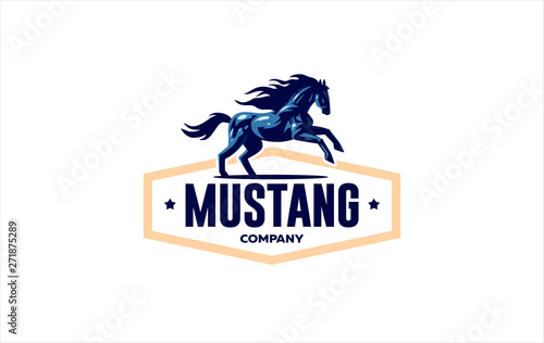 Horse image in classic minimal style. 
