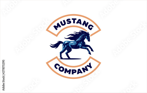 Horse image in classic minimal style. 