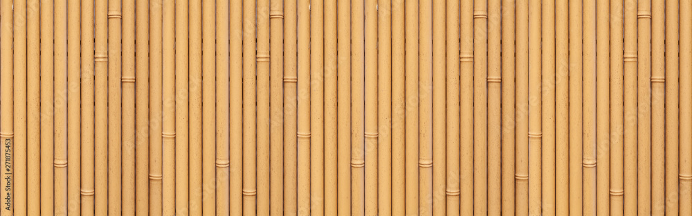 Fototapeta premium Panorama brązowego bambusa ogrodzenia bezszwowe tło i wzór