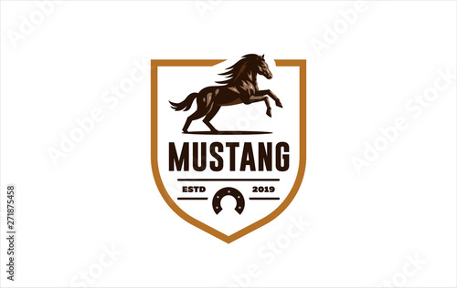 Horse image in classic minimal style. 