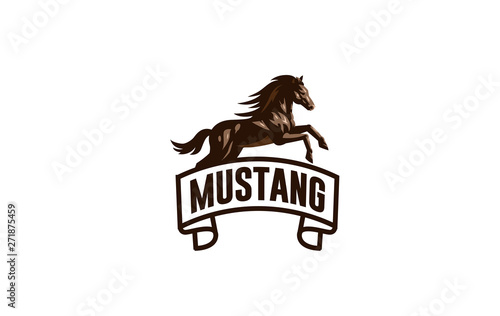 Horse image in classic minimal style. 