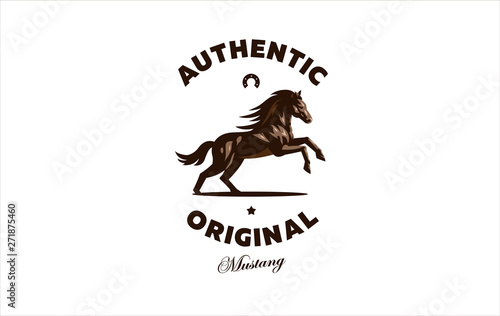Horse image in classic minimal style. 