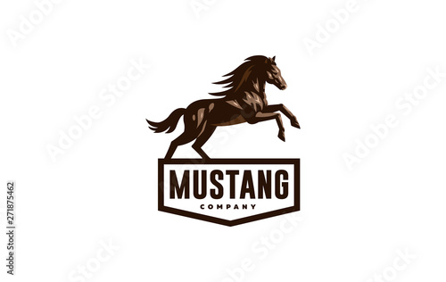 Horse image in classic minimal style. 