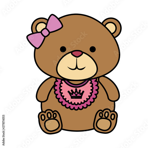 cute bear teddy female with bows