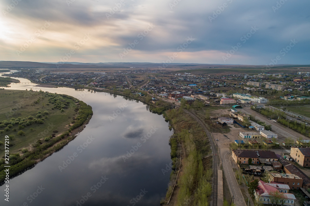 City Nerchinsk, NERCHA river, the ancient capital of the Nerchinsk convict district of the Russian Empire, TRANS-Baikal territory, Russia may 2019
