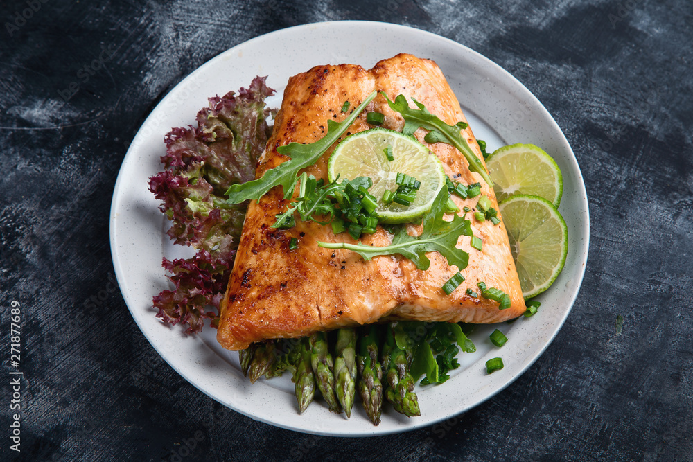 Grilled salmon with vegetables Grilled salmon with vegetables