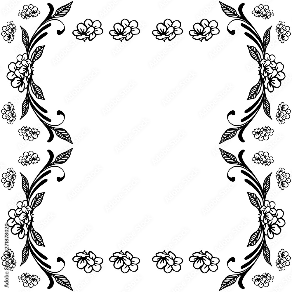 Vector illustration greeting card with various pattern flower frame
