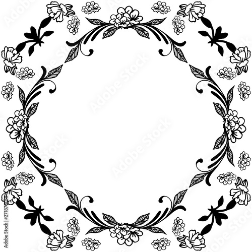 Vector illustration greeting card with various pattern flower frame