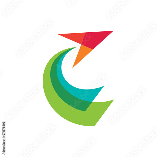 initial/letter c logo design with arrow