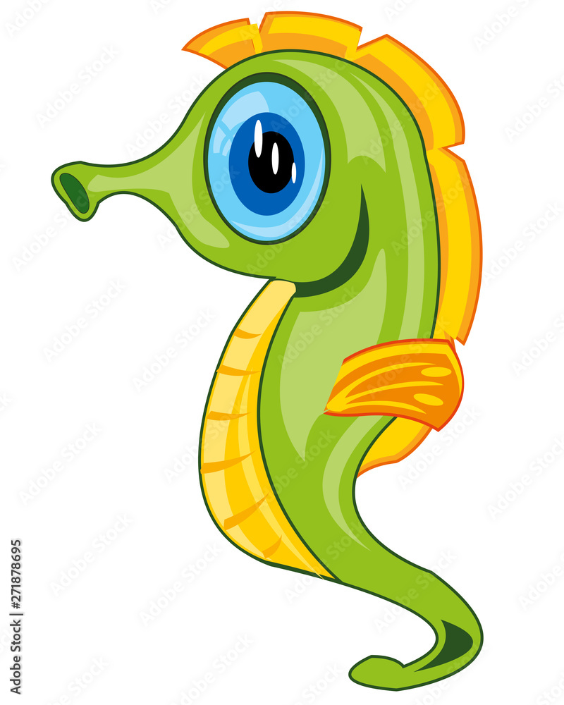 Fototapeta premium Vector illustration drawing seahorse on white background