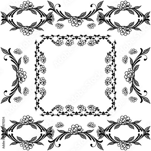 Vector illustration design flower frame for wallpaper on a white backdrop