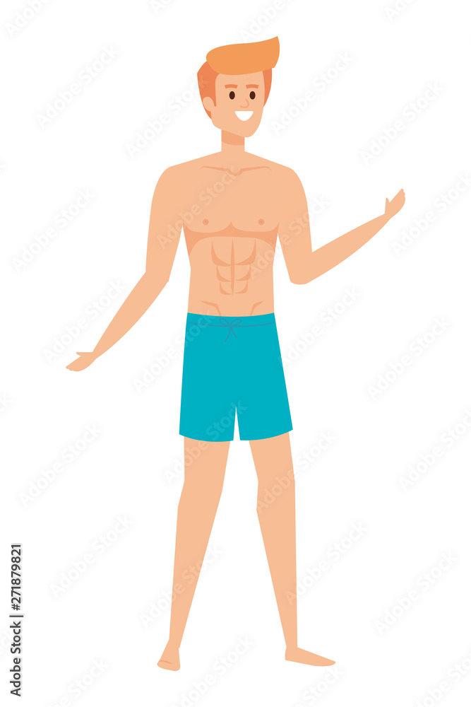 young man with swimsuit avatar character young man with swimsuit avatar character