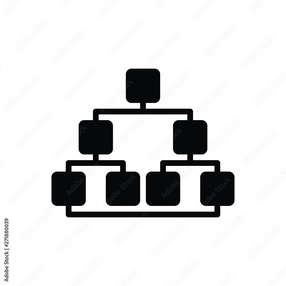 Black solid icon for sitemap chart Black solid icon for sitemap chart