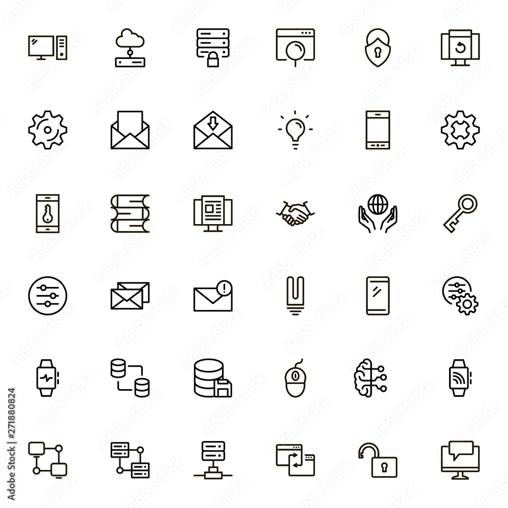 Software line icon set. Software line icon set.