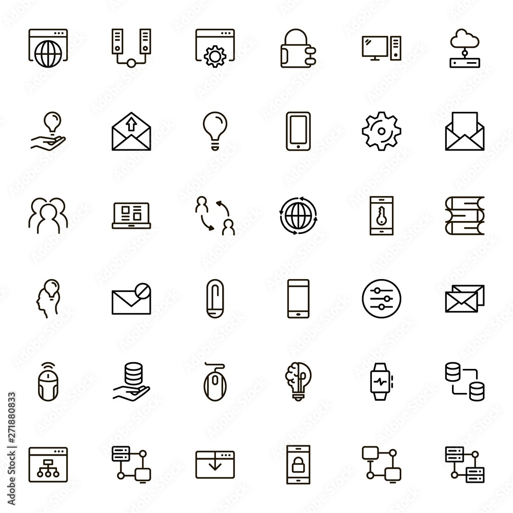 Software line icon set. Software line icon set.