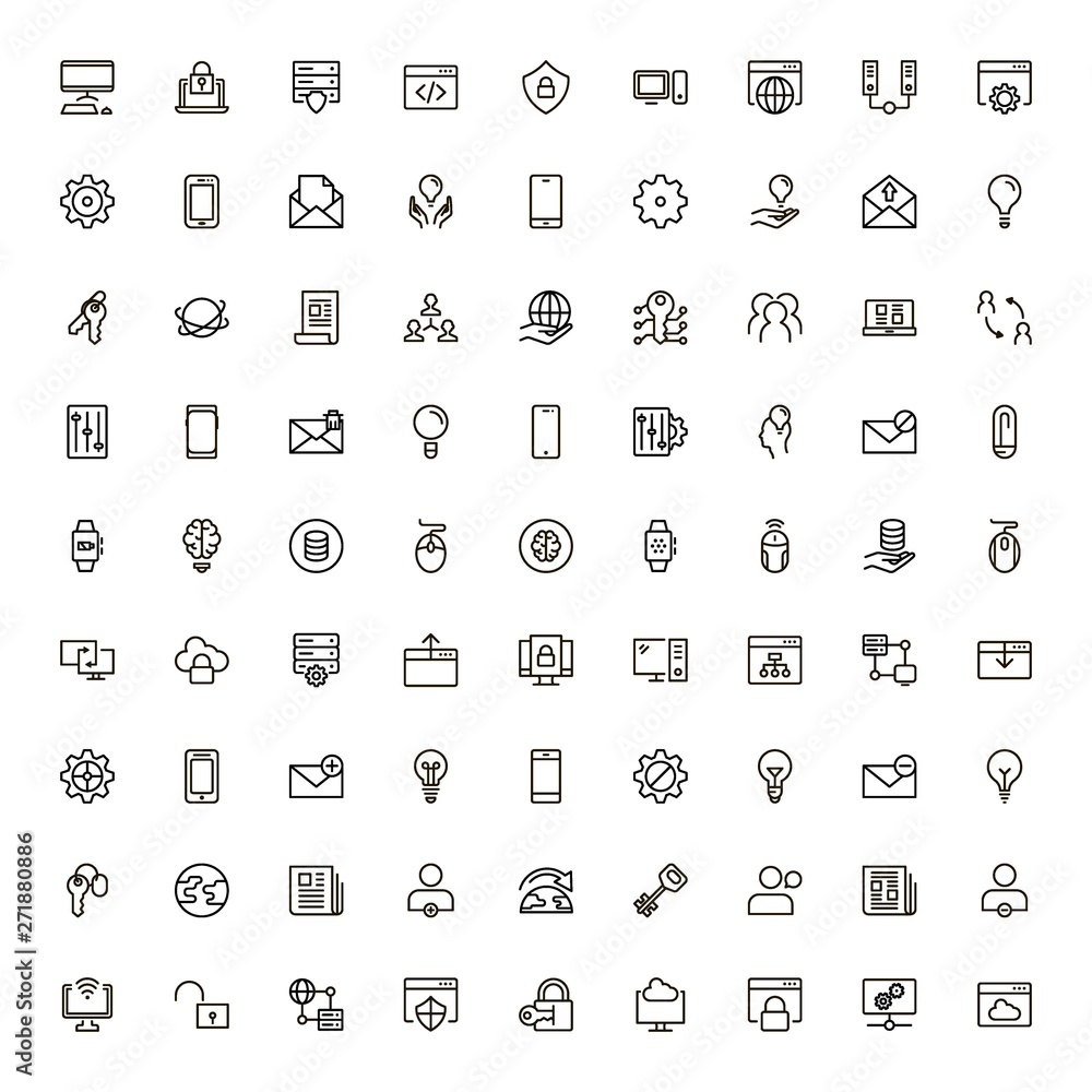 Fototapeta premium Software line icon set.