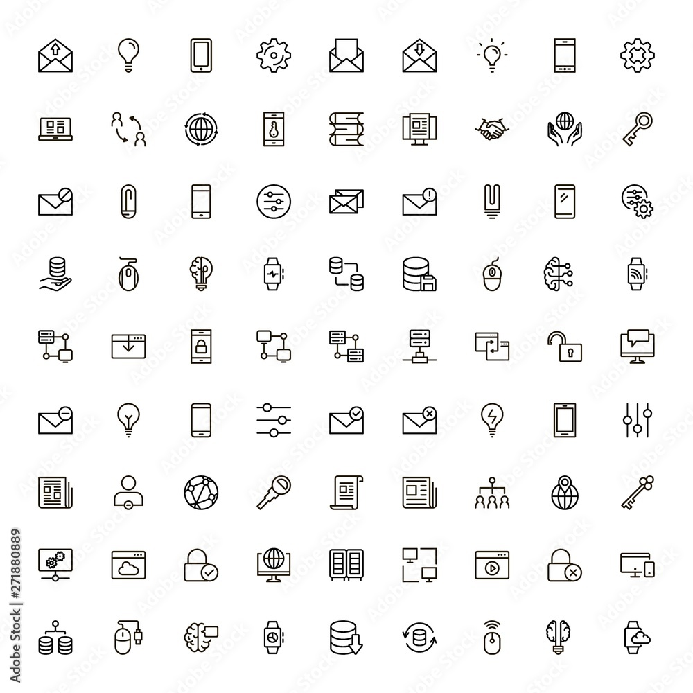 Fototapeta premium Software line icon set.