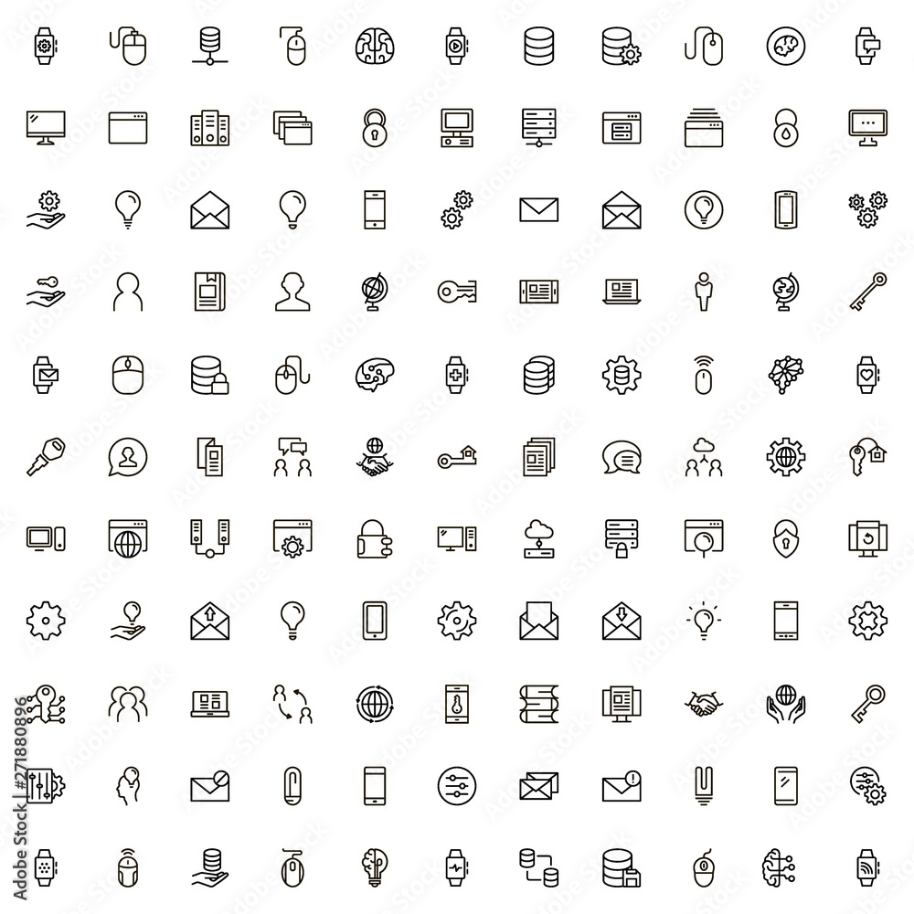 Software line icon set. Software line icon set.