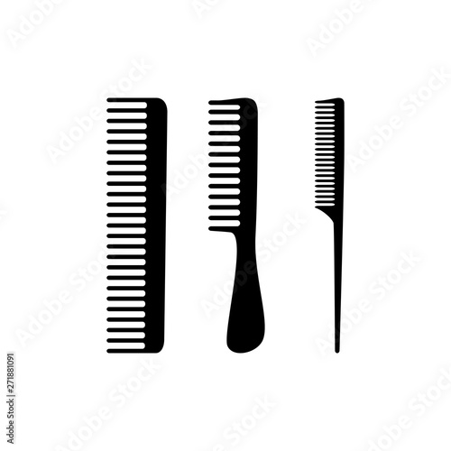 hair comb black silhouettes