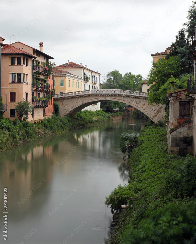 river called Retrone in Vicenza City in Italy and the ancient Br