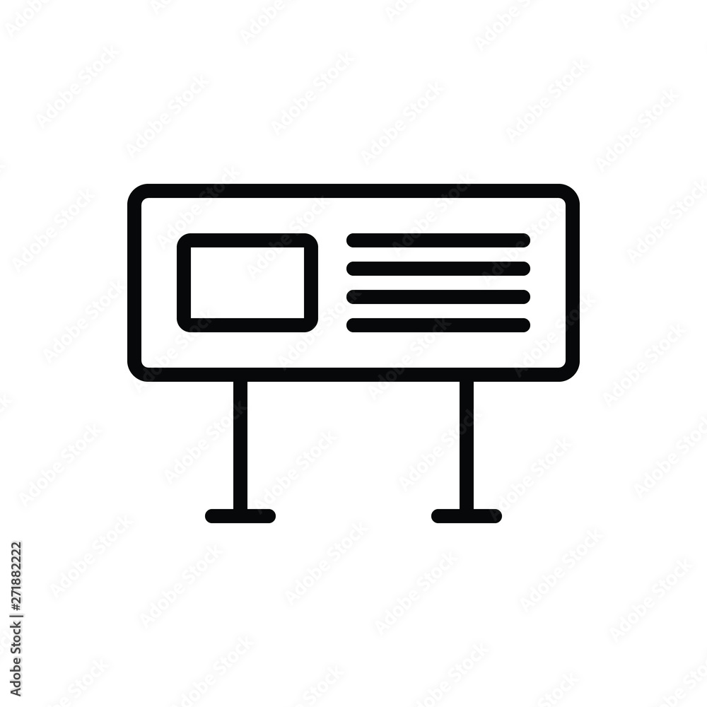 Black line icon for billboard advertising Black line icon for billboard advertising
