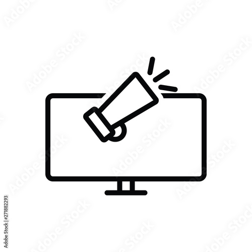 Black line icon for buzz marketing