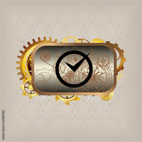 Menu icons steampunk buttons set vec tor